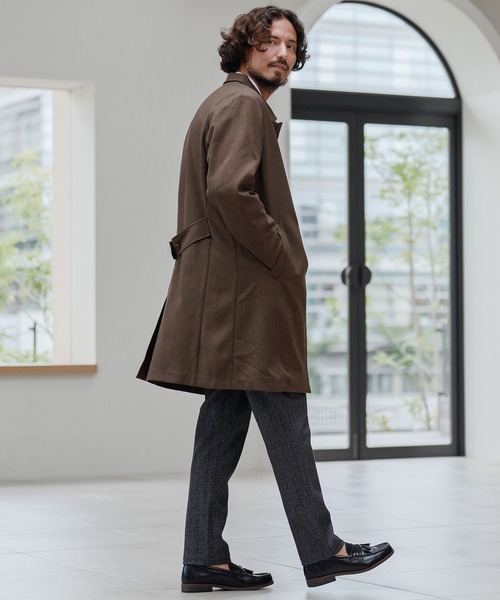 CALL&RESPONSE（コールアンドレスポンス）の「mj10887-ステンカラーコート-メランジツイル（ステンカラーコート・メンズ・ブラウン/チャコール・2/4/5）」の8枚目の写真