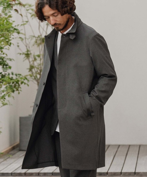 CALL&RESPONSE（コールアンドレスポンス）の「mj10887-ステンカラーコート-メランジツイル（ステンカラーコート・メンズ・ブラウン/チャコール・2/4/5）」の10枚目の写真