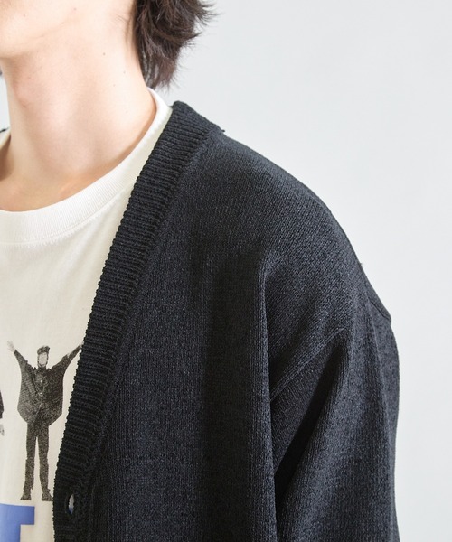 UNION STATION（ユニオンステーション）の「ルーズフィットモールニットカーディガン（カーディガン/ボレロ・メンズ・ブラック/グレー/ブルー/パープル/レッド系その他/カーキ・M/L）」の14枚目の写真