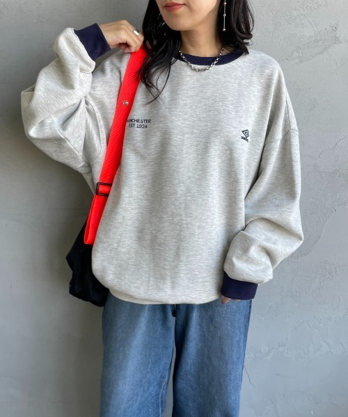 UMBRO（アンブロ）の「[UMBRO/アンブロ] 別注 ワンポイント刺繍ロゴ クルーネックスウェット【追加】（スウェット・レディース・ネイビー/ブラウン/グレー・S/XL/M/L）」の10枚目の写真