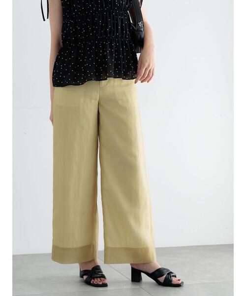 Te chichi(テチチ)の「シアーワイドパンツ(その他パンツ・レディース・グリーン/ブラック・F)」の2枚目の写真