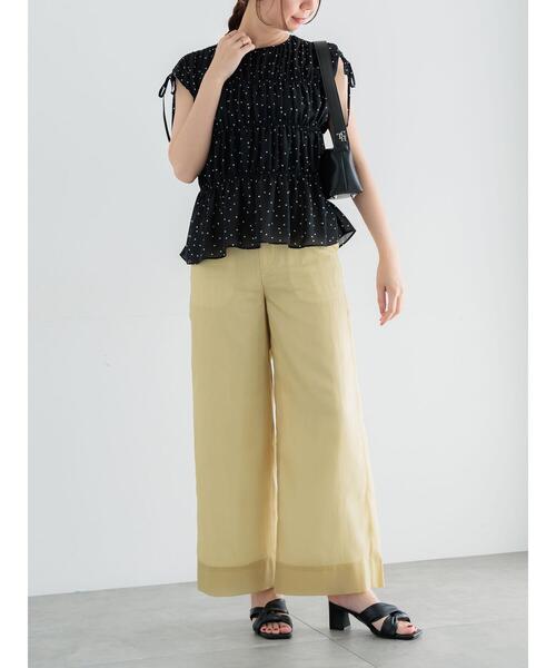 Te chichi(テチチ)の「シアーワイドパンツ(その他パンツ・レディース・グリーン/ブラック・F)」の21枚目の写真