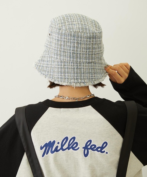 MILKFED.（ミルクフェド）の「TWEED FRINGE BUCKET HAT（ハット・レディース・グレー/ブルー/ブラウン・ONE SIZE）」の8枚目の写真