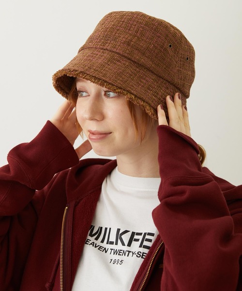 MILKFED.（ミルクフェド）の「TWEED FRINGE BUCKET HAT（ハット・レディース・グレー/ブルー/ブラウン・ONE SIZE）」の19枚目の写真
