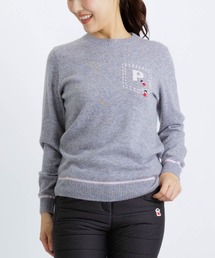 【美品】PICONE ピコーネ カシミア混　ニットセーター グレー 38 美品】PICONE ピコーネ カシミア混 ニットセーター グレー 38