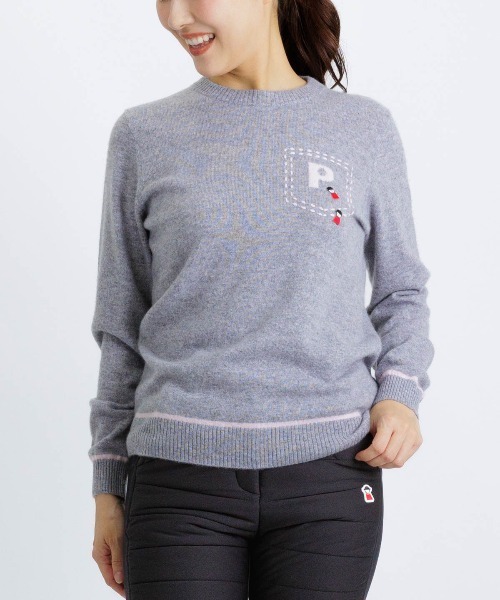 Picone CLUB(ピッコーネクラブ)の「カシミヤ100%ラインニット(ニット/セーター・レディース・ライトグリーン/ベージュ/ブラック/グレー・S/M)」の3枚目の写真