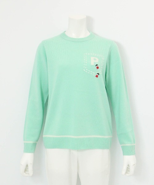 Picone CLUB(ピッコーネクラブ)の「カシミヤ100%ラインニット(ニット/セーター・レディース・ライトグリーン/ベージュ/ブラック/グレー・S/M)」の9枚目の写真