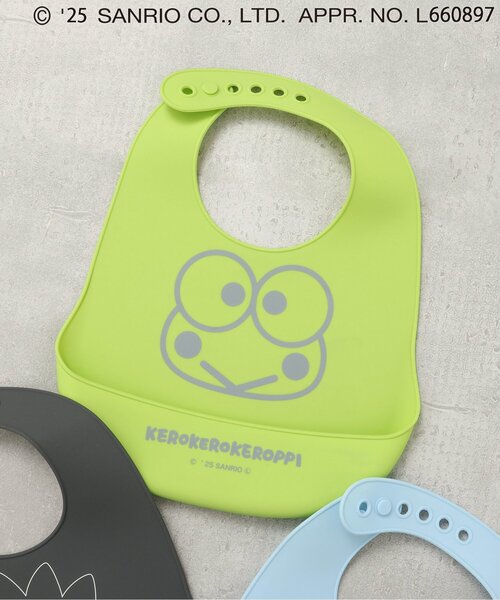 sanrio（サンリオ）の「サンリオキャラクターズ/シリコンビブ（マグ/哺乳瓶/お食事グッズ・キッズ・グリーン/ブラック/サックスブルー・90）」の2枚目の写真