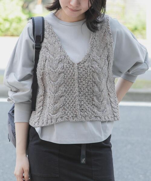 ウール混ネップベスト（ニット/セーター）｜EKAL（エカル）の