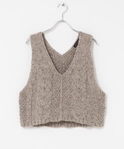 セール】ウール混ネップベスト（ニット/セーター）｜EKAL