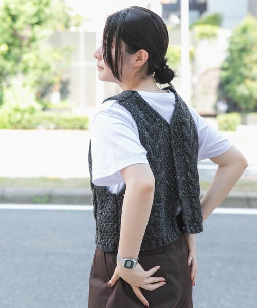 セール】ウール混ネップベスト（ニット/セーター）｜EKAL