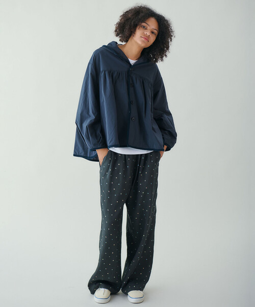 Orcival フード付き青コート Bshop｜ORCIVAL | ツイル ギャザーフードコート WOMEN | Rakuten