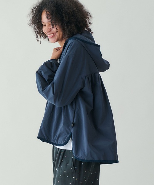 オーシバル ブラック フード付きコート フリーサイズ クリーニング済