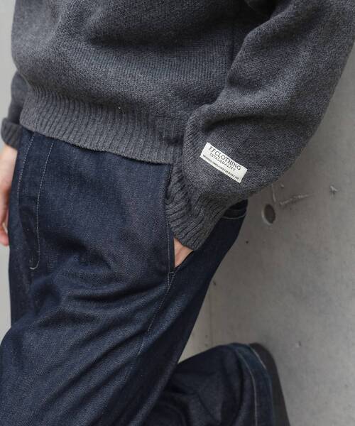 FFEIN（フェイン）の「【FFEIN（フェイン）】ネーム付きスキッパーニット / ニット セーター ポロカラー シンプル 無地 ワンポイント（ニット/セーター・メンズ・ブラック/ブラウン/グレー・SMALL/MEDIUM/LARGE）」の21枚目の写真