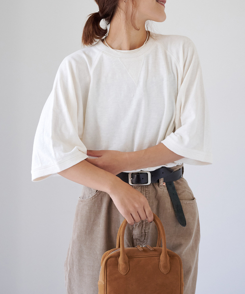 OUTDOOR PRODUCTS（アウトドアプロダクツ）の「スラブストレッチ5SSスウェット（Tシャツ/カットソー・レディース・グレー系その他/ホワイト/ネイビー・FREE）」の2枚目の写真