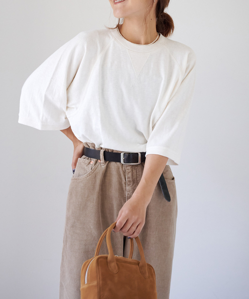 OUTDOOR PRODUCTS（アウトドアプロダクツ）の「スラブストレッチ5SSスウェット（Tシャツ/カットソー・レディース・グレー系その他/ホワイト/ネイビー・FREE）」の4枚目の写真