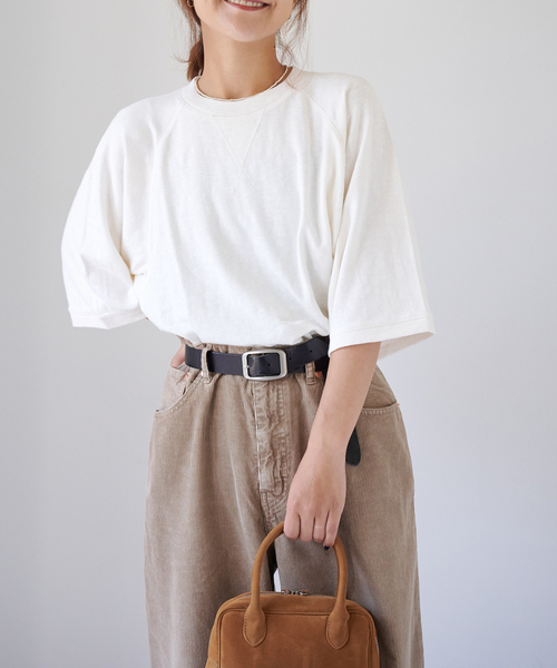 OUTDOOR PRODUCTS（アウトドアプロダクツ）の「スラブストレッチ5SSスウェット（Tシャツ/カットソー・レディース・グレー系その他/ホワイト/ネイビー・FREE）」の5枚目の写真