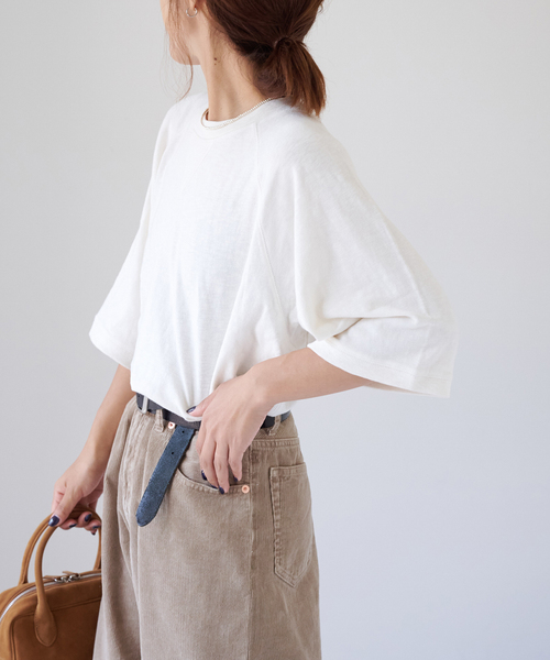 OUTDOOR PRODUCTS（アウトドアプロダクツ）の「スラブストレッチ5SSスウェット（Tシャツ/カットソー・レディース・グレー系その他/ホワイト/ネイビー・FREE）」の7枚目の写真