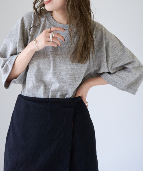 OUTDOOR PRODUCTS（アウトドアプロダクツ）の「スラブストレッチ5SSスウェット（Tシャツ/カットソー・レディース・グレー系その他/ホワイト/ネイビー・FREE）」の18枚目の写真