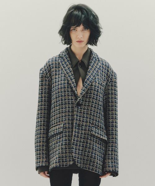 Juha（ユハ）の「SUMMER TWEED TAILORED JACKET（テーラードジャケット・メンズ・ブラック/ネイビー・3/4）」の2枚目の写真