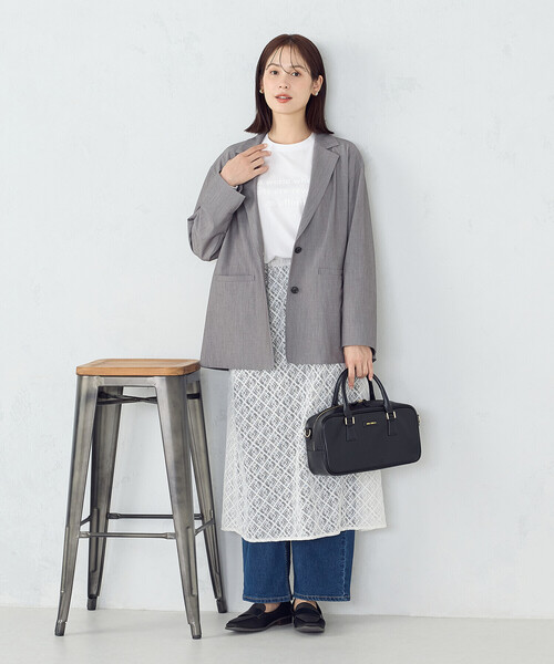COMME CA ISM（コムサイズム）の「オーバーサイズ　リラックス　ジャケット（テーラードジャケット・レディース・グレー/ネイビー・LARGE/MEDIUM）」の17枚目の写真