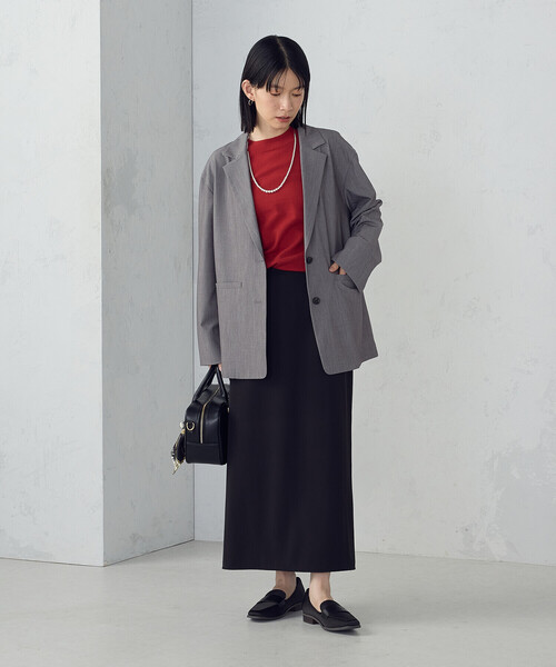 COMME CA ISM（コムサイズム）の「オーバーサイズ　リラックス　ジャケット（テーラードジャケット・レディース・グレー/ネイビー・LARGE/MEDIUM）」の22枚目の写真