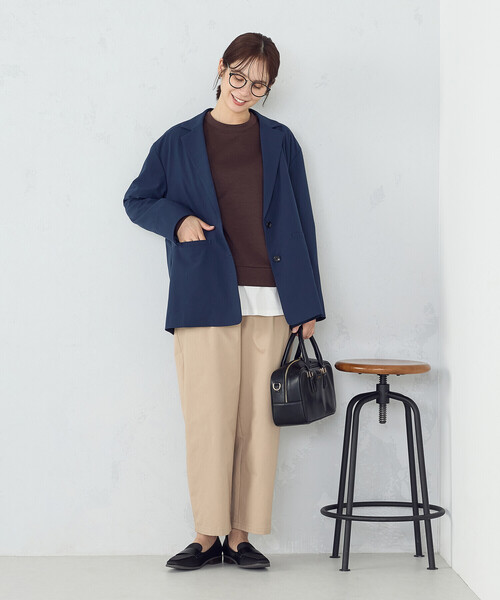 COMME CA ISM（コムサイズム）の「オーバーサイズ　リラックス　ジャケット（テーラードジャケット・レディース・グレー/ネイビー・LARGE/MEDIUM）」の3枚目の写真