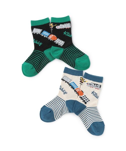 kladskap（クレードスコープ）の「電車クルーソックス（ソックス/靴下・キッズ・ブラック/オフホワイト・11-13cm/S(13-15cm)/M(16-18cm)/L(18-20cm)）」の7枚目の写真