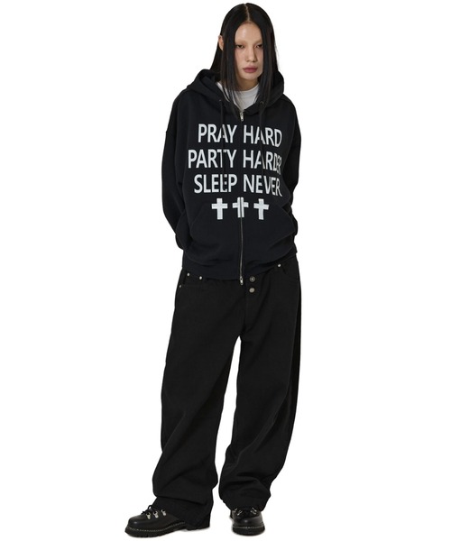 な　OY パーカー OY/オーワイ』PRAY HARD HOODIE ZIP UP/プレイハードジップアップ