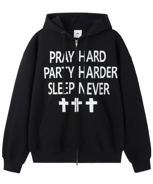 OY/オーワイ』PRAY HARD HOODIE ZIP UP/プレイハードジップ