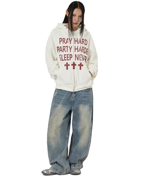 な　OY パーカー OY/オーワイ』PRAY HARD HOODIE ZIP UP/プレイハードジップアップ