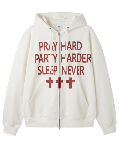 OY/オーワイ』PRAY HARD HOODIE ZIP UP/プレイハードジップアップ