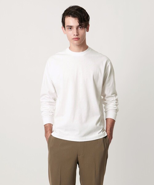 UNITED ARROWS（ユナイテッドアローズ）の「SARROWS オーガニックコットン クルーネック ロングスリーブ Tシャツ（Tシャツ/カットソー・メンズ・ホワイト/ブラック/グレー系・S/M/L/XL）」の4枚目の写真