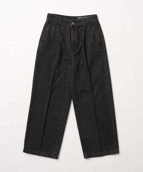 AMERICAN HOLIC（アメリカンホリック）の「タックワイドデニム（デニムパンツ・レディース・ブラック/ワンウォッシュ・S/L/M）」の12枚目の写真