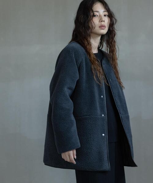 リバーシブルボア撥水キルティングコート（その他アウター