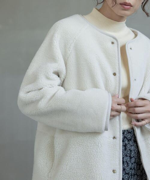 URBAN RESEARCH Sonny Label（アーバンリサーチサニーレーベル）の「リバーシブルボア撥水キルティングコート（その他アウター・レディース・アイボリー/ブラック/ベージュ系その他・FREE）」の7枚目の写真