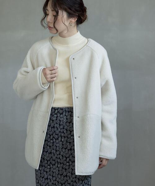 URBAN RESEARCH Sonny Label（アーバンリサーチサニーレーベル）の「リバーシブルボア撥水キルティングコート（その他アウター・レディース・アイボリー/ブラック/ベージュ系その他・FREE）」の6枚目の写真