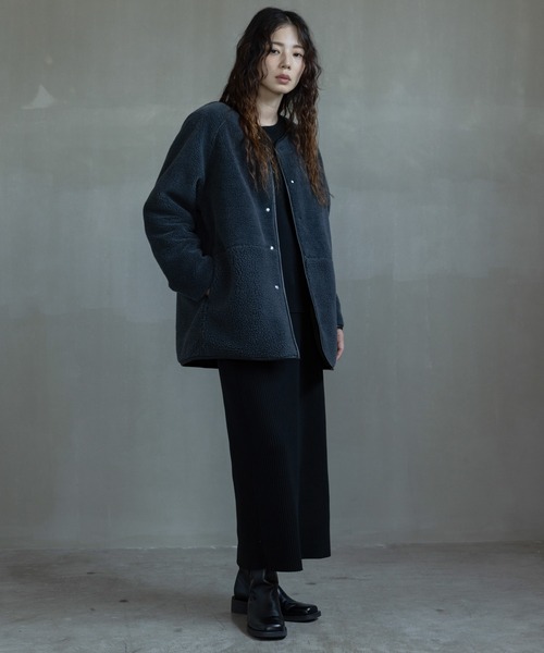 リバーシブルボア撥水キルティングコート（その他アウター