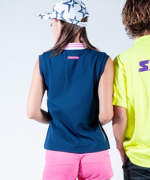 STARTER(スターター)の「★STARTER GOLF★スターターゴルフ STARTERロゴ刺繍ノースリーブポロシャツレディース SG-123010(ポロシャツ・レディース・ホワイト・S)」の6枚目の写真