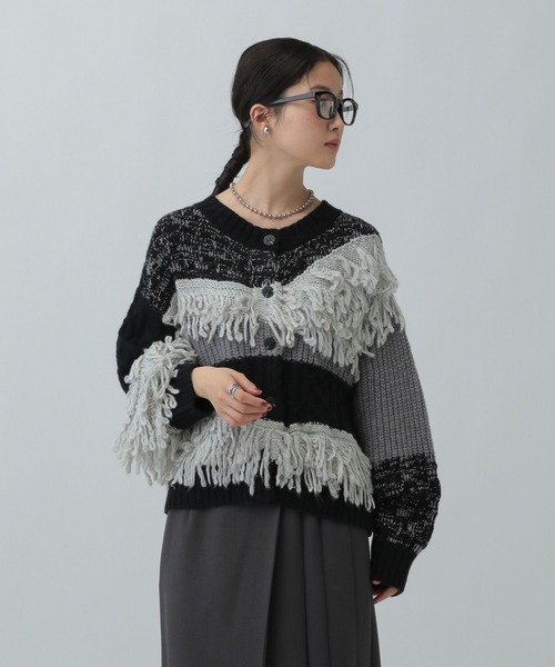 セール】3ゲージループMIXカーディガン 591324（カーディガン/ボレロ