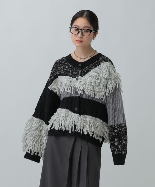 セール】3ゲージループMIXカーディガン 591324（カーディガン/ボレロ