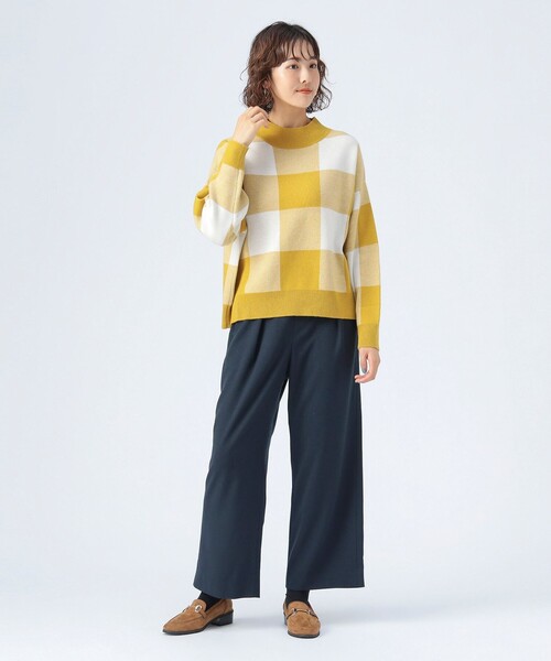 BEAMS HEART(ビームスハート)の「ジャカード チェック柄 ニット(ニット/セーター・レディース・ネイビー/イエロー系その他5/ブラウン・FREE)」の13枚目の写真