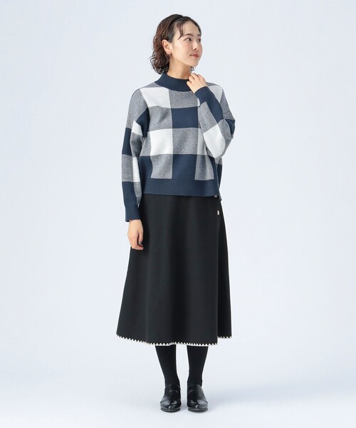 BEAMS HEART(ビームスハート)の「ジャカード チェック柄 ニット(ニット/セーター・レディース・ネイビー/イエロー系その他5/ブラウン・FREE)」の16枚目の写真