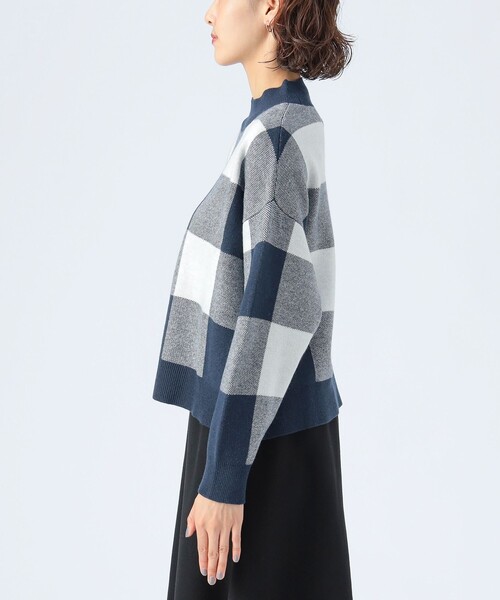 BEAMS HEART(ビームスハート)の「ジャカード チェック柄 ニット(ニット/セーター・レディース・ネイビー/イエロー系その他5/ブラウン・FREE)」の21枚目の写真