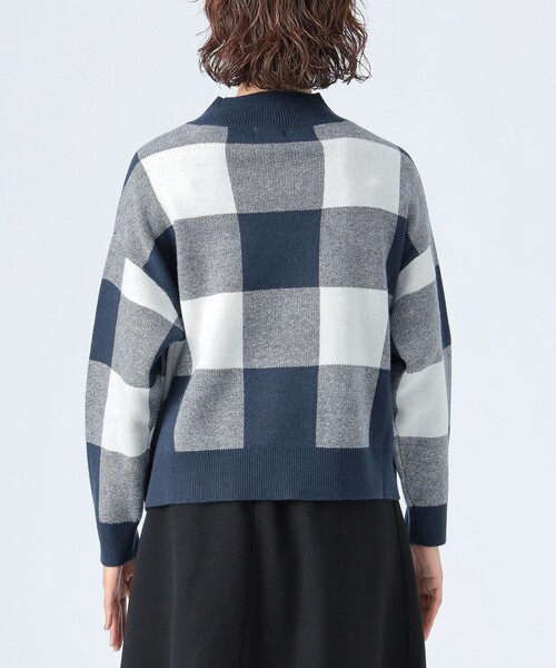 BEAMS HEART(ビームスハート)の「ジャカード チェック柄 ニット(ニット/セーター・レディース・ネイビー/イエロー系その他5/ブラウン・FREE)」の22枚目の写真