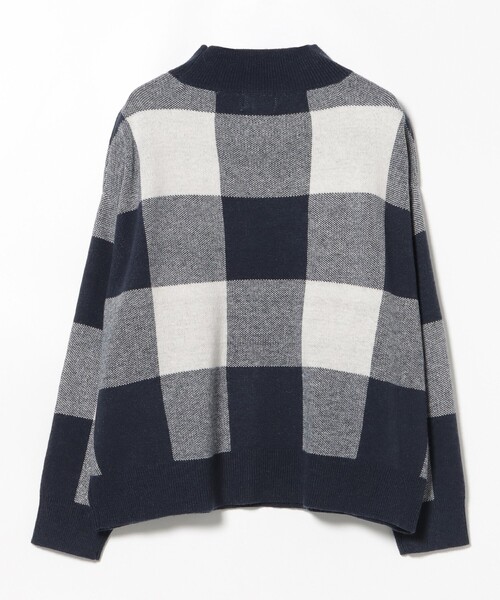 BEAMS HEART(ビームスハート)の「ジャカード チェック柄 ニット(ニット/セーター・レディース・ネイビー/イエロー系その他5/ブラウン・FREE)」の5枚目の写真