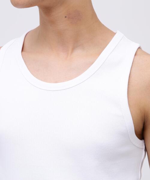 schott（ショット）の「《DAILY/デイリー》RIB TANK TOP/リブ タンクトップ  デイリーウェア（タンクトップ・メンズ・ホワイト・M）」の8枚目の写真