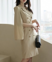 YUGA_YGMC Cape design double button dress