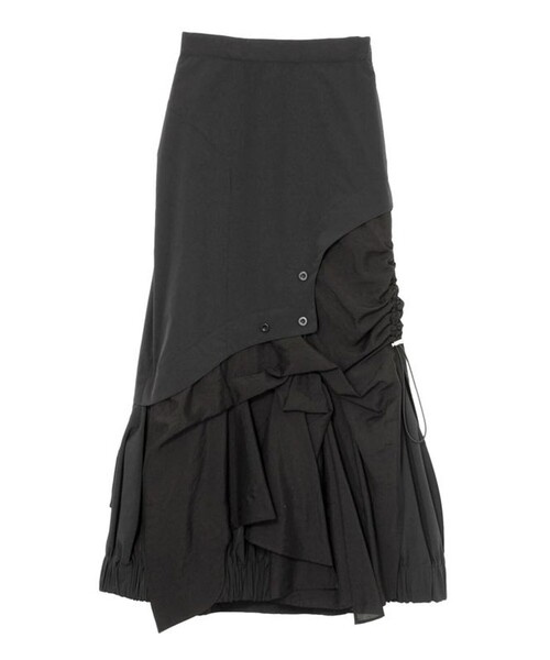 UN3D./アンスリード】PATTERN MIX SHIRT SKIRT/パターンミックスシャツ