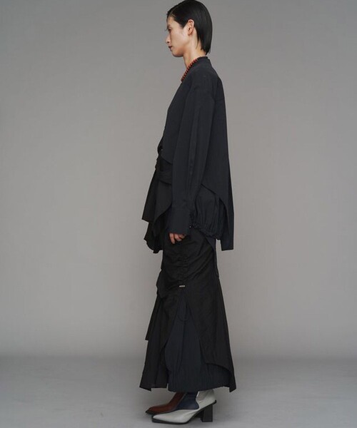 UN3D./アンスリード】PATTERN MIX SHIRT SKIRT/パターンミックスシャツ